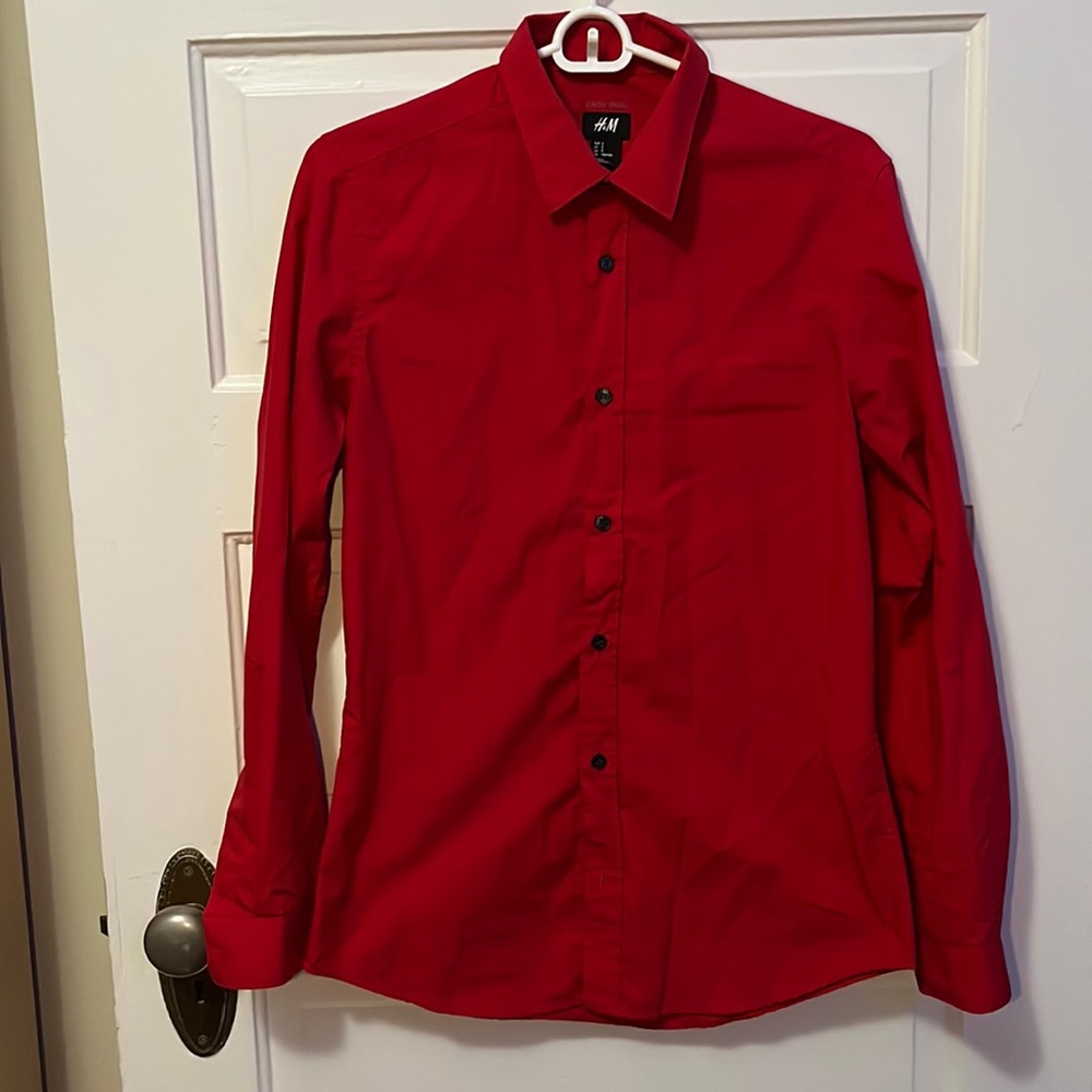 H&M: Mens Small Red Dress Shirt